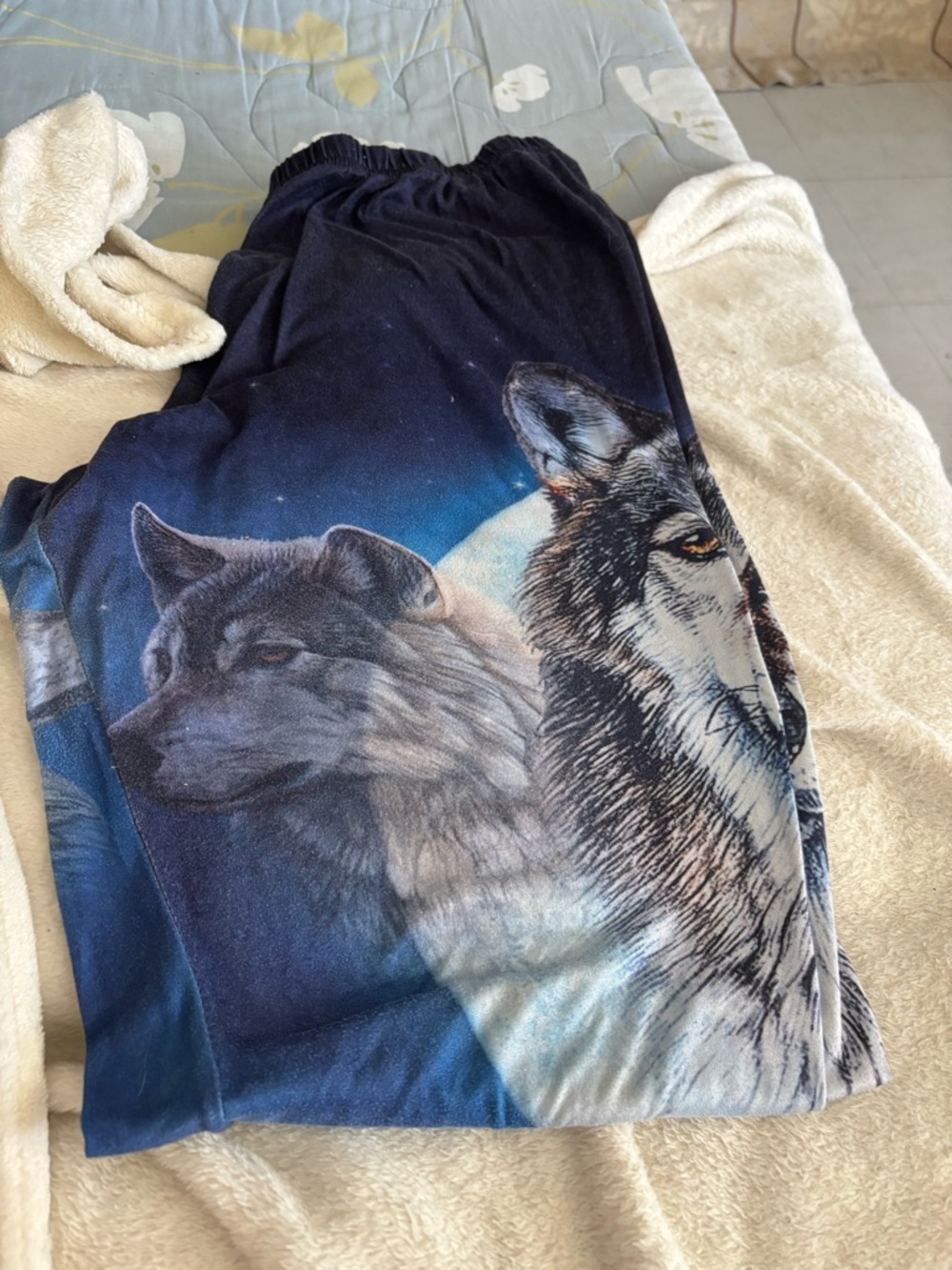 Women’s  Navy Blue Wolf Print leggings